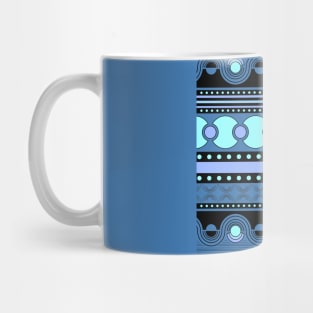 Geometrical ornament in blue tones Mug